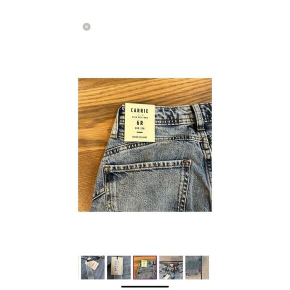 River Island Carrie: Acid Washed Mom Jeans - Size 2 - Picture 5 of 6